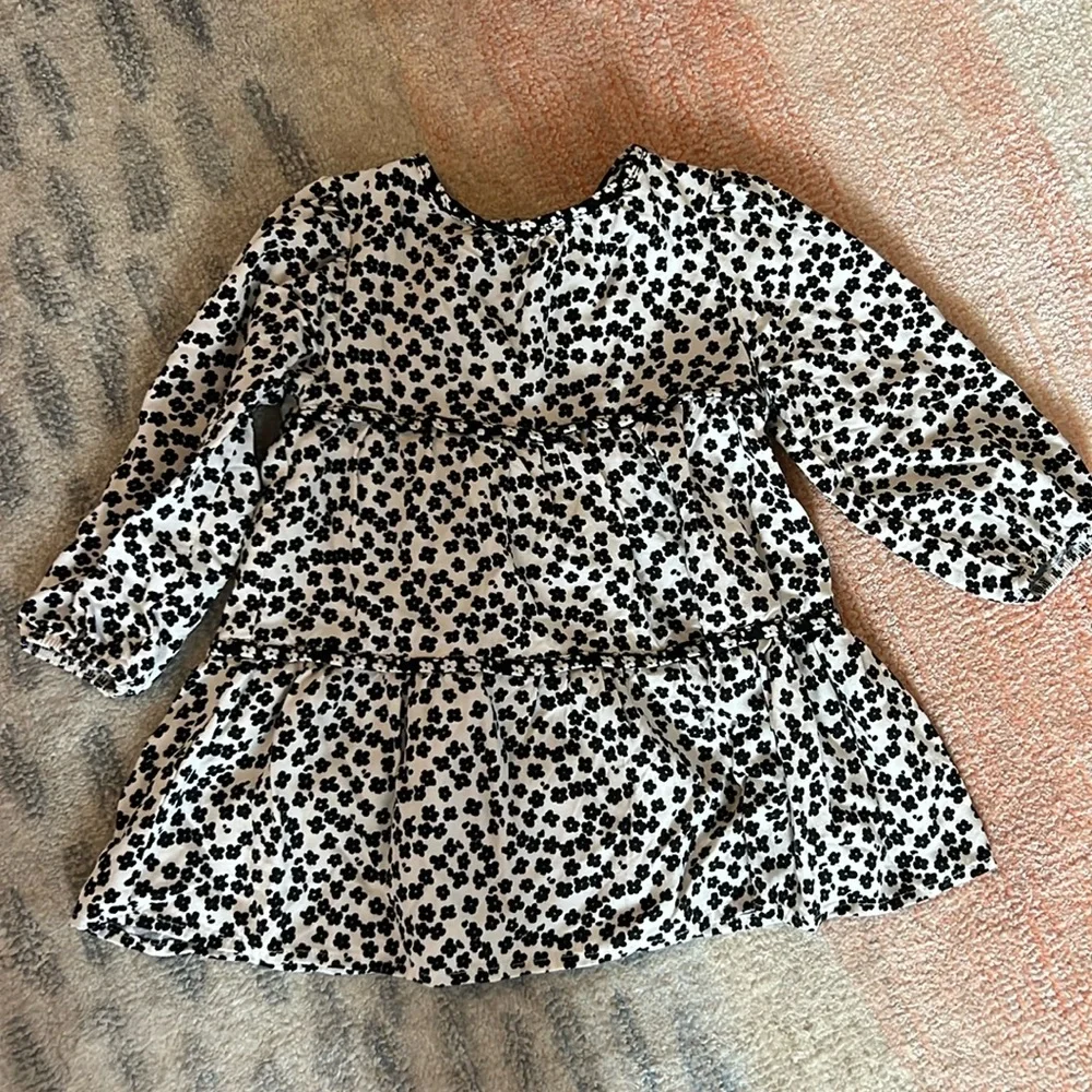 Zara Kids black and white floral dress 18-24 month